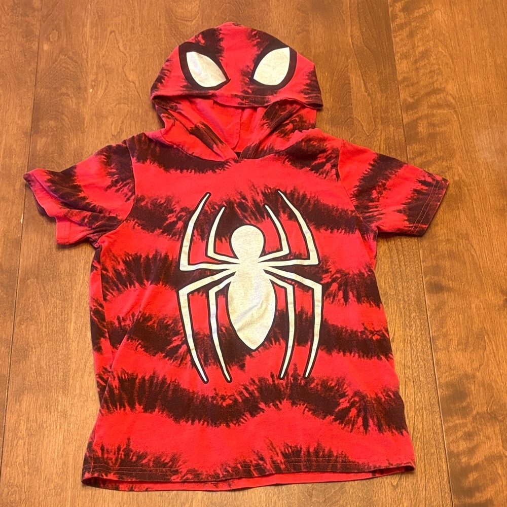 Marvel Spiderman Red and Black Kids Hoodie T Shirt